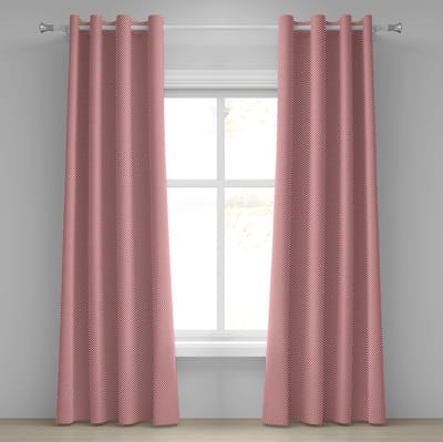 ABAKUHAUS geruite oogjesgordijn, decoratieve 2-panelige raamgordijnen voor de slaapkamer en woonkamer, 280cm x 255cm, donker koraal lichtroze