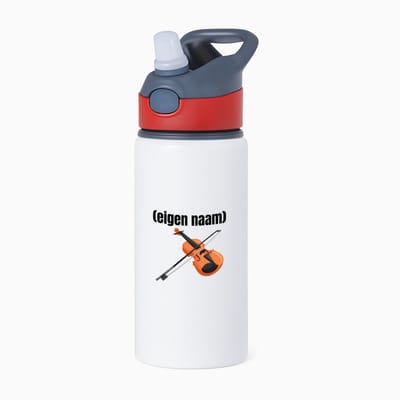 Hacebo® - viool met eigen naam waterfles met rietje rood - Viool - muziek liefhebbers - iemand die houdt van violen - verjaardag - cadeau - kado - geschenk - water fles - 650ML