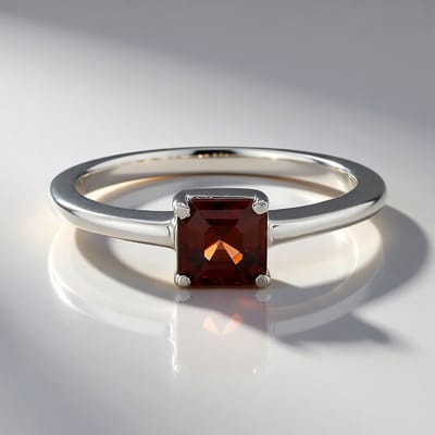Cavill - 925 Sterling Zilveren Ring met Platina Plating - 0,931 ct Roze Cambodjaanse Zirkoon - Achthoekige Asscher Slijpvorm - Elegante Dames Ring