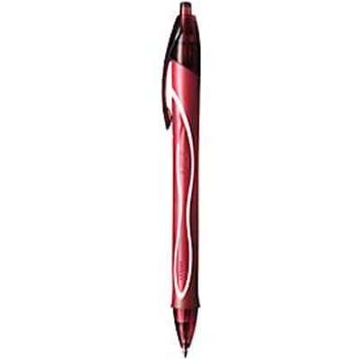 Gelpen BIC Gel-ocity Quick Dry, drukmechanisme, rubberen houder, lijndikte 0,3 mm, 12 stuks, schrijfkleur rood