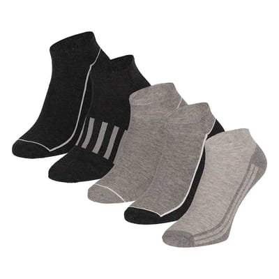Apollo - Sneakersokken Heren - Grijs - 5-Pak - Maat 41/46 - Enkelsokken heren - Sneakersokken maat 43 46 - Enkelsokken
