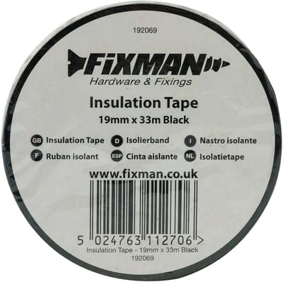 Fixman 192069 Isolatietape - 19mm x 33m - zwart
