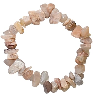 Fako Bijoux® - Edelsteen Armband - Little Stones - Splitsteen - Natuursteen - Zonnesteen - Beige