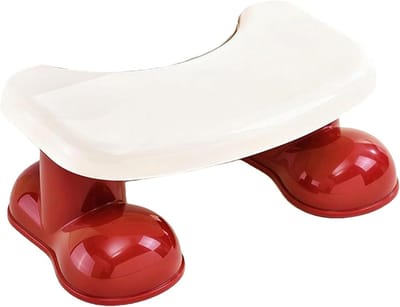 Opstapje Kruk - Voetenbankje Toilet - Comfortabel Zitten - Afgeronde Randen - 39.5 x 25 x 17 cm - Rood