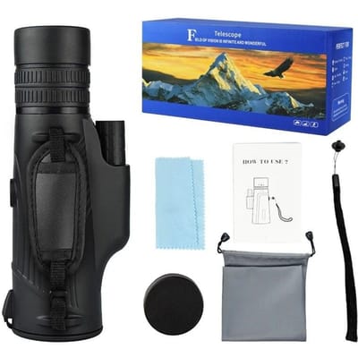 Monoculaire telescoop 12x50 ED-glas Monoculair voor volwassenen met telefoonclip Waterdicht voor vogelobservatie-apparatuur