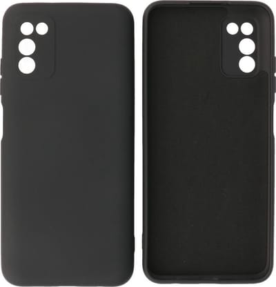 Hoesje Geschikt voor Samsung Galaxy A03s - Fashion Telefoonhoesje Backcover - Siliconen Hoesje - Zwart