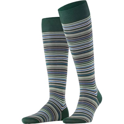 FALKE Microblock fijn elegant heldere kleuren katoen kniekousen heren groen - maat 39-40