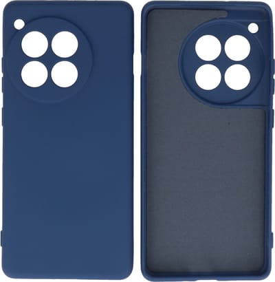 Hoesje Geschikt voor OnePlus 12R - Fashion Telefoonhoesje Backcover - Siliconen Hoesje - Navy