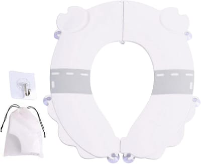 Potzitje Kinderen - Toiletverkleiner Opvouwbaar - Zindelijkheidstraining - Spatvrije Hygiëne - 366 x 318 cm - Wit