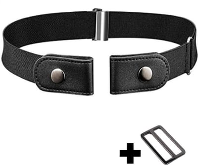 Fako Fashion - Riem Zonder Gesp - Gespvrije Riem - Elastische riem - Rekbare Riem - Broekriem Zonder Gesp - Stretch Riem - Zwangerschapsriem - Zwart