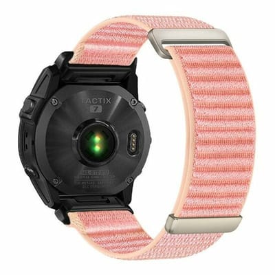 By Qubix - Geschikt voor Garmin bandje - 20mm Quickfit - Nylon Sport Loop bandje - Roze - Geschikt voor Garmin Fenix 7s/6s/5s / Instinct 2s / Epix Pro Gen 2 (42mm)