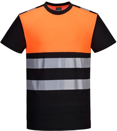 Portwest PW3 Hi-Vis T-shirt klasse 1 PW311 - Zwart/Oranje - S