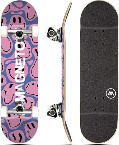 Cruiser Skateboard Kort Compleet | Canadees Esdoornhout | Double Kick Concave | Geschikt voor Kinderen, Tieners en Volwassenen