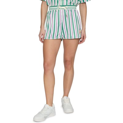 FILA Lassance Striped Satin Shorts Antique White/two Color Stripe Maat: S | Korte Broeken Outlet | Dames | Wit