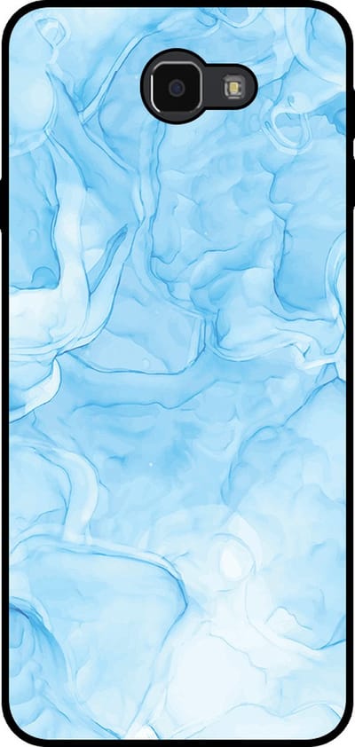 Smartphonica Telefoonhoesje Geschikt voor Samsung Galaxy J7 Prime met marmer opdruk - TPU backcover case marble design - Lichtblauw geschikt voor Samsung Galaxy J7 Prime