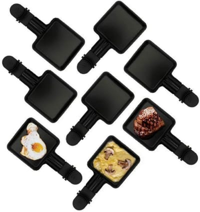 EXCITAT Kaaspan - Fonduepan - Antislippan - Koekenpan - met 2 Houten Spatels - Set van 10