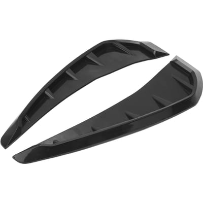 Paar Zijscherm Luchtrooster Cover Trim PU Rubber Glanzend Zwart Universele Auto Exterieur Decoratie black