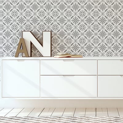 Zelfklevende tegelmuurstickers voor keuken en badkamer - 60 cementtegelstickers, Azulejos Luca - 60 stickers, 20x20cm