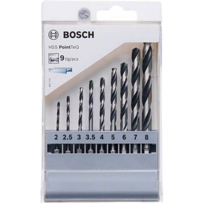 Bosch Accessories 2607002826 PointTeQ HSS Metaal-spiraalboorset 9-delig 2 mm, 3 mm, 4 mm, 5 mm, 6 mm DIN 338 Zeskant schacht 1 stuk(s)