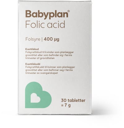 Babyplan Foliumzuur 400 mcg – 90 Tabletten – Kinderwens & Zwangerschap – Zonder Gelatine – Vitamine B11