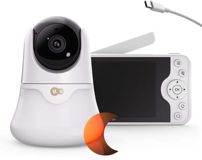 Kinderkraft NITEEYE GLOW - Babyfoon met camera - Full HD - 5 inch - Zonder wifi - Wit