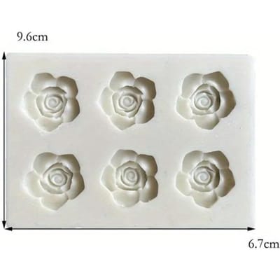 6 Holte 3D Roze Vorm siliconen Mal DIY bloem Fondant Chocolade Schuim Gelei Kopje koffie Bakgereedschap Klei Gips Hars Ambachtelijke Mal gray