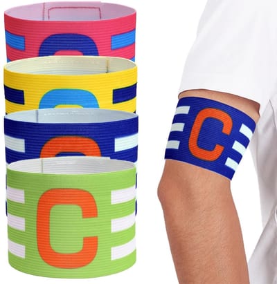 MTTproducts- Kapiteinsverband 4 Stuks - Verstelbaar - Elastisch - Multisport - Voor Kinderen/Volwassenen - Eenvoudig in te Stellen - Armband