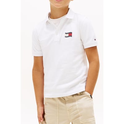 Tommy Hilfiger Boys Wavy Flag Polo White Größe: 16 | Hemden Outlet | kids | Weiß