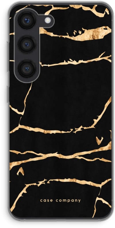 Case Company® - Hoesje geschikt voor Samsung Galaxy S23 hoesje - Gouden marmer - Soft Cover Telefoonhoesje - Bescherming aan alle Kanten en Schermrand