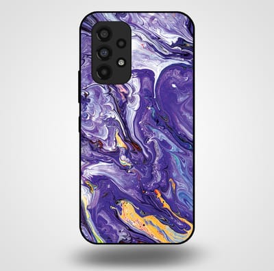 Smartphonica Telefoonhoesje voor Samsung Galaxy A53 5G met marmer opdruk - TPU backcover case marble design - Goud Paars geschikt voor Samsung Galaxy A53 5G