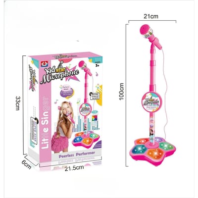 Kinder Microfoon Karaoke Speelgoed met Verstelbare Standaard, Verjaardagscadeau Voor Meisjes Jongens, Kinderfeestje Bezigheid Karaoke Machine roze