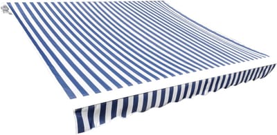 Zonneschermdoek - Vervangingsdoek voor Zonnescherm - Blauw & Wit Gestreept - UV-bestendig - 3 x 2,5 m (Exclusief Frame)