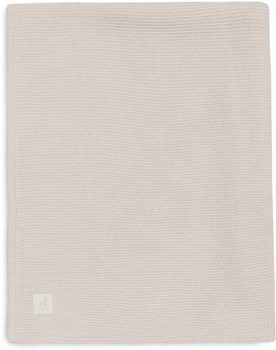 Jollein Baby Deken Wieg - 75x100cm - Basic Knit - Oatmeal/Velvet