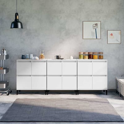 vidaXL - Dressoirs - 3 - st - 60x35x70 - cm - bewerkt - hout - wit