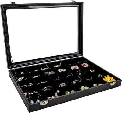 Sieraden Organizer - Opbergdoos - Sieraden Presenteren - Verwijderbare Verdelers - 35 cm - Zwart