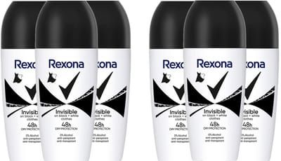 6x Rexona Deo Roll-on – Invisible Black & White 50 ml