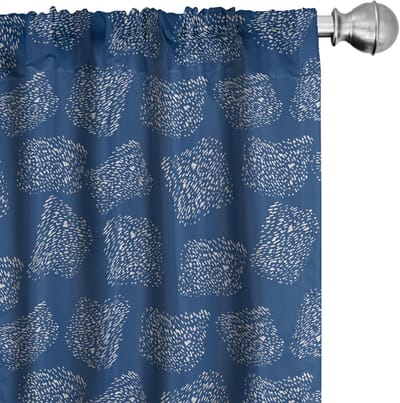 ABAKUHAUS – Gestippelde Vierkanten Gordijnen – 2-delige set – marineblauw/wit – 75x245 cm