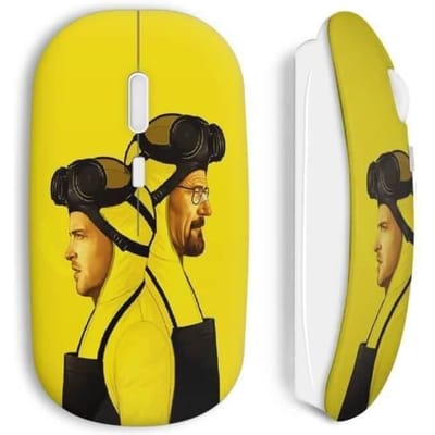 Souris sans fil - MANIACASE - Breaking Bad - Jaune - Clé USB wifi incluse - Compatible Mac et PC