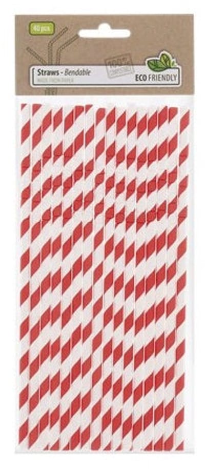 Gadgetpoint - Papieren Rietjes - Paper Straws - Cocktails - Drankjes - Milieuvriendelijk & Duurzaam - 40 stuks - Rood