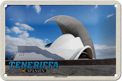 Blechschild Reise 18x12cm Teneriffa Spanien Auditorio de Tenerife