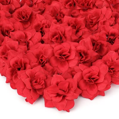 Dailygoods- Kunstmatige Bloemhoofden 50 Stuks - Nep Rozen - Zijdeachtige Bloemen - Doe-het-zelf Decoratie - Bruiloft/Feest - 4,5 x 3 cm - Neprozen