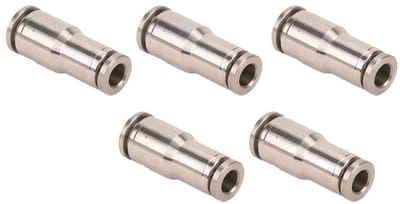 Allecto - Pneumatische Drukverbindingsstukken - Messing met Nikkelcoating - 5x Verbindingsstukken - 6mm naar 8mm - Koppelingen voor Luchtdruk - Ges..