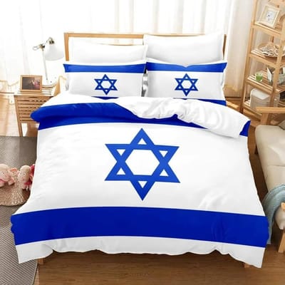 Nieuwe 3D Print Israël vlag Beddengoedset Dekbedovertrek 1 Dekbedovertrek 2 Kussenslopen Beddengoedset voor volwassenen en kinderen Luxe kindercadeaus 70x133cm 2pcs