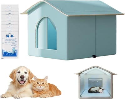 Koelend Kattenhuis - Verkoelend Bed - Huisdier Comfort - Efficiënte Warmteregulatie - 7 x 32 x 7 cm - Blauw