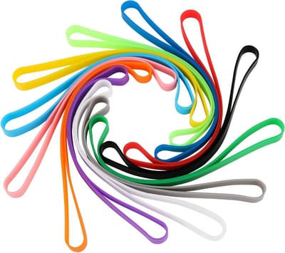 Grote Kleurige Siliconen Rubber Bands, 12 Stuks, Elastische Bands voor Kantoorbenodigdheden, Boeken, Kunst en Oefeningen