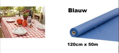 Tafelrol papier Blauw 120cm x 50meter - Tafel dekken rol gala