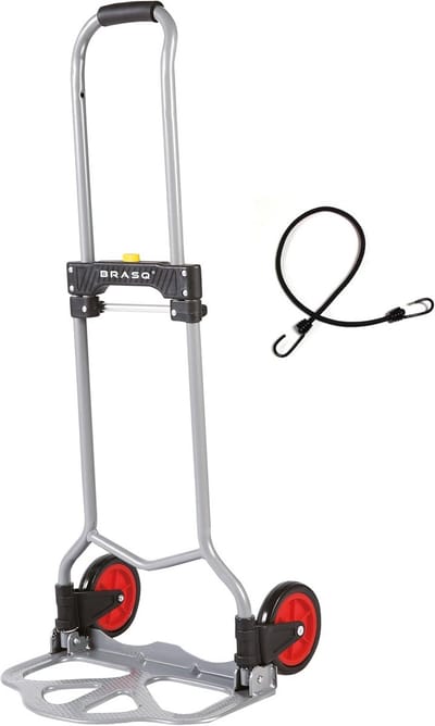Inklapbare steekwagen - Transportkar plateau - Zware spullen verplaatsen - Inclusief bagagespin - 60 kg draagvermogen - Staal
