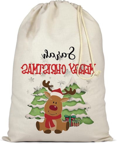 Kerstzak - Cadeauzak - Sinterklaas - Gepersonaliseerd - XL Formaat - Rood