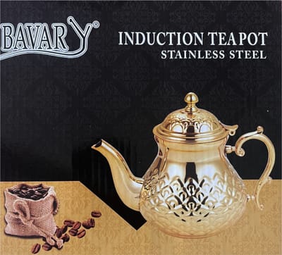 Bavary Marokkaanse theepot roestvrij staal -goud- inductie- 2 liter