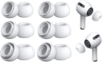 Dailygoods - 6 Paar Vervangende Siliconen Oordopjes - Comfortabel en Geschikt voor Airpods Pro - Wit - Perfecte Pasvorm - Ideaal voor Dagelijks Gebruik